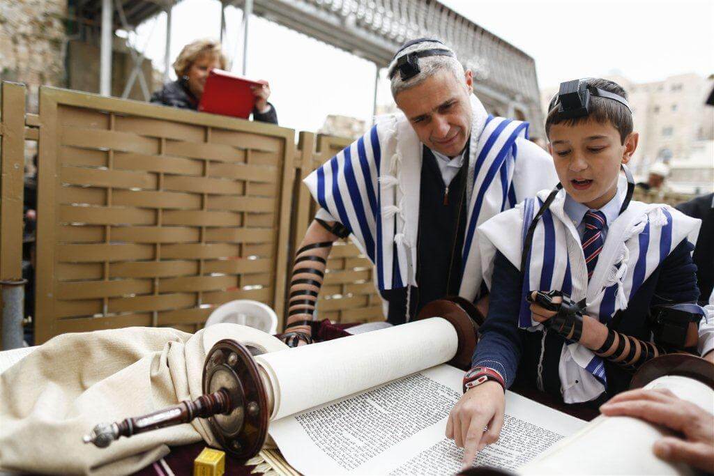 Jerusalem - Bar Mitzvah Boy with Father, Photo by Yonatan Sindel Courtesy of Israel Ministry of Tourism
